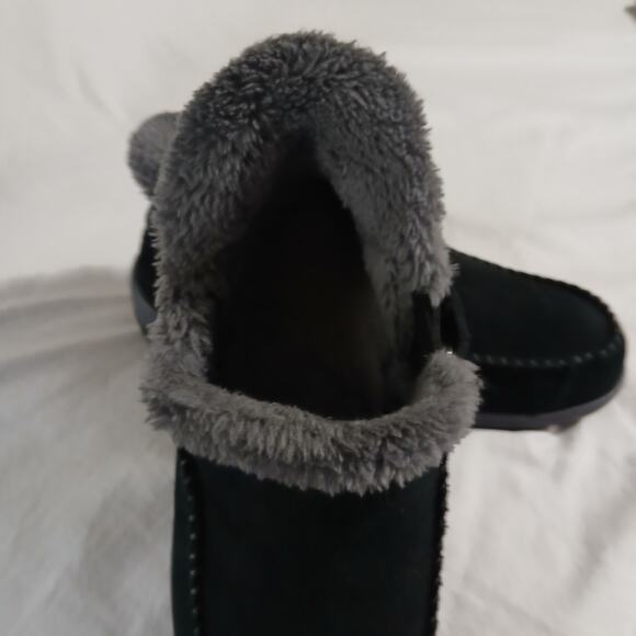 Orthofeet Suede Sherpa Lined Shoes Women’s 8 B Medium Black/Black Step-In heel - Picture 5 of 16